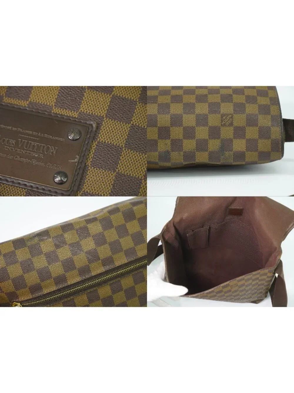 Louis Vuitton LV Brooklyn MM Damier Ebene Shoulder Bag Brown